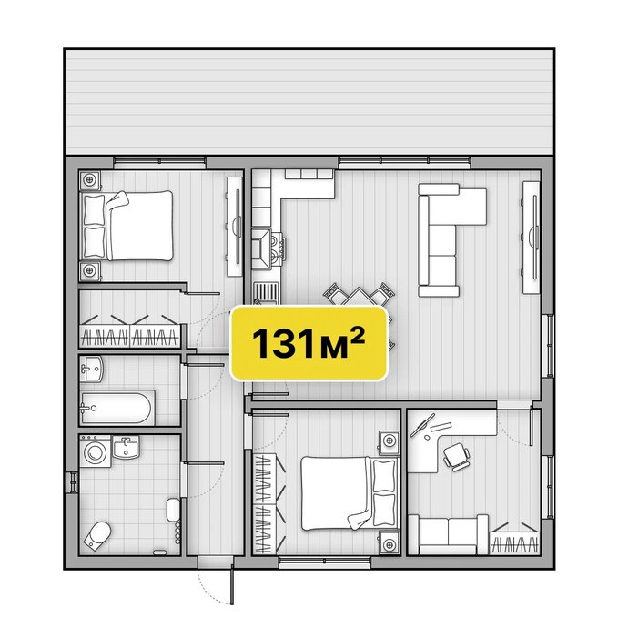Проект строительства дома из Теплоблока в Красноярске - Флагман 130 м²