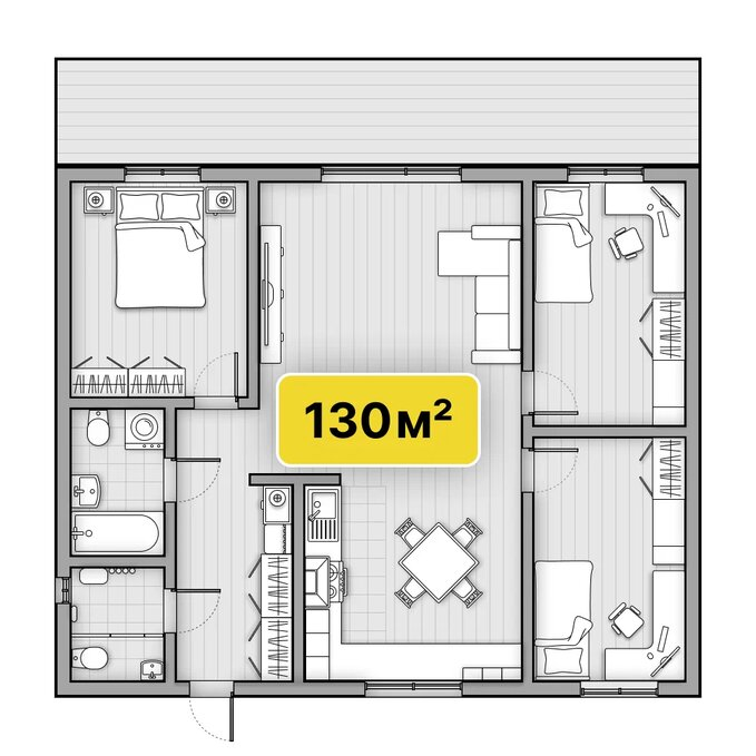Проект строительства дома из Теплоблока в Красноярске - Флагман 130 м²