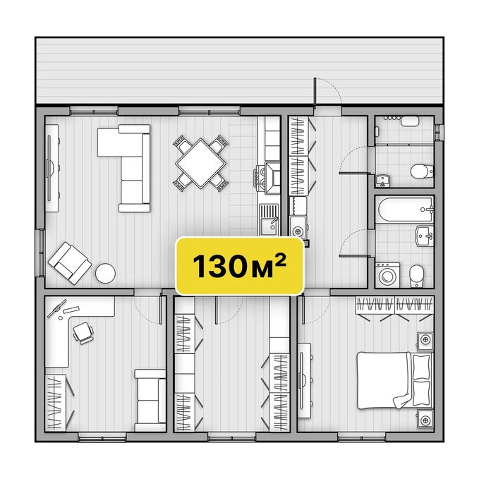Проект строительства дома из Теплоблока в Красноярске - Семейный 130 м²