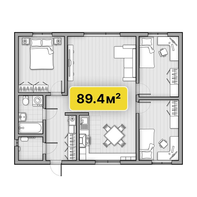 Проект строительства дома из Теплоблока в Красноярске - Флагман 130 м²