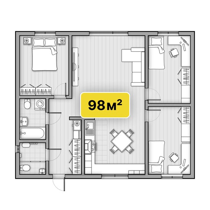 Проект строительства дома из Теплоблока в Красноярске - Флагман-Смарт 120 м²