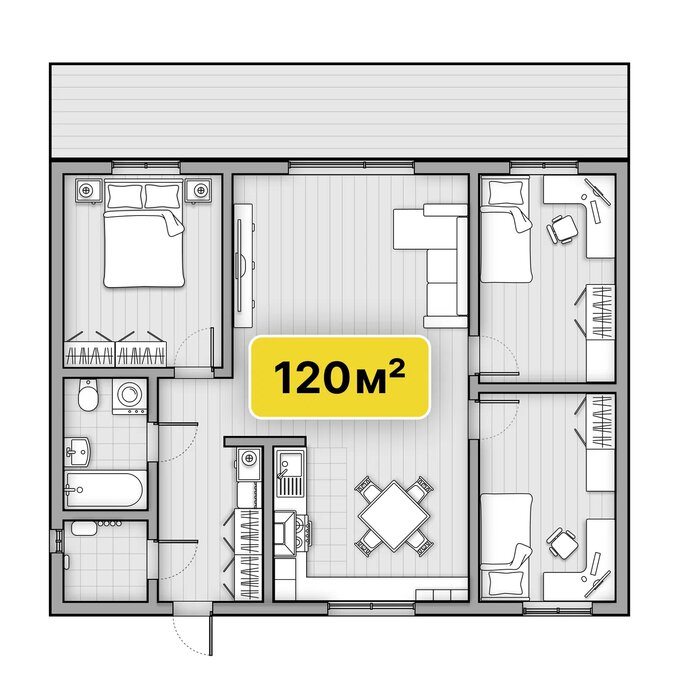 Проект строительства дома из Теплоблока в Красноярске - Флагман-Смарт 120 м²
